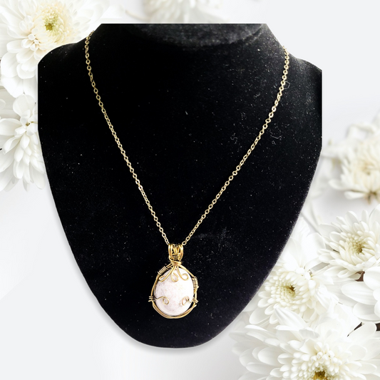 Chalcedony egg necklace